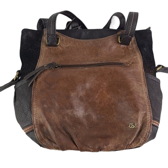 THE SAK Brown Leather Shoulder Bag Tote Purse - Picture 1 of 5